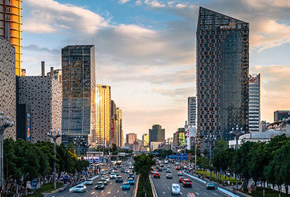 blue sky and white clouds over beijing road in kunming yunnan china