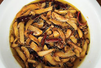 fried wild mushrooms specialty in summer in yunnan china