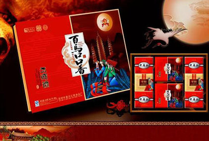 Mooncakes gift box as present during Mid autumn festival in China