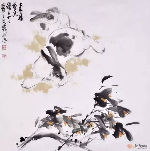 chinese zodiac painting rabbit