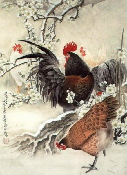 chinese zodiac painting rooster